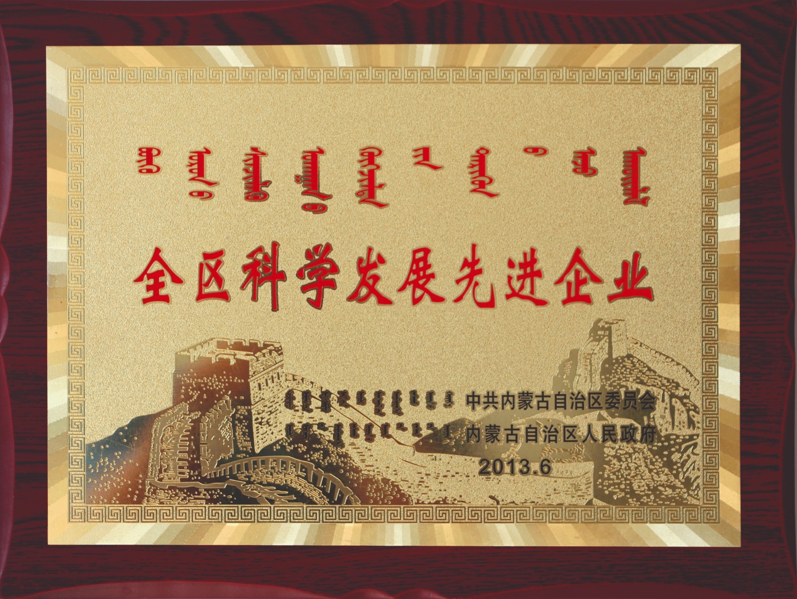 全區(qū)科學發(fā)展先進企業(yè)